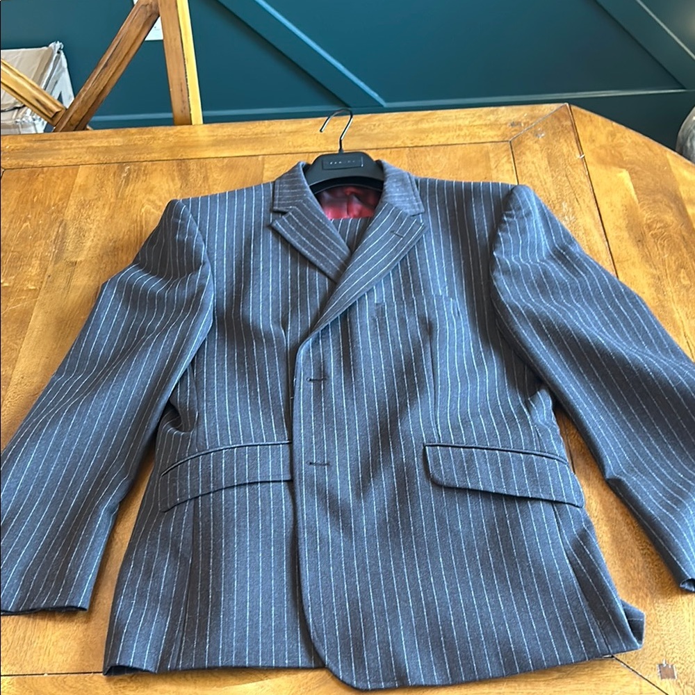 Men's Brown Pinstripe Suit